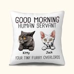 Housse de Coussin Personnalisée avec Nom et Dessin du Chat Décoration à Domicile Cadeau Fête Emménagement pour Famille Amoureux d'Animal de Compagnie