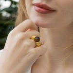 Personlig naturlig helande kristall Jade pärla Födelsesten Massage Yoga Meditation Avkoppling Ring