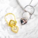 Personalisierte Liebe Biene Wabe Edelstein Foto Anhänger Ring Halskette Geschenk für Freundin Mama Familie Mitglied