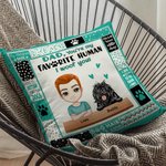 Henkilökohtainen koira suosikki ihmisen isä söpö tassu graffiti heittää tyynyn kansi isänpäivä kodin sisustus