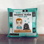 Henkilökohtainen koira suosikki ihmisen isä söpö tassu graffiti heittää tyynyn kansi isänpäivä kodin sisustus