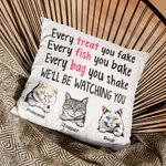Personalized Cat Pet I'll be Watching You Furry Cat Throw Pillow Cover  for Cat Owner for Living Room