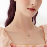 Personalisierte Flatternde Engelsflügel Halskette mit Herzform Geburtsstein Valentinstag Geburtstag Jahrestag Geschenk für Damen