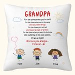Personalizzato We Love You Always Forever Stick Figures Cute Kid Sunshine White Clouds Throw Pillow Cover Regalo del padre Decorazione per la casa