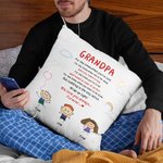 Personalizzato We Love You Always Forever Stick Figures Cute Kid Sunshine White Clouds Throw Pillow Cover Regalo del padre Decorazione per la casa