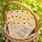 Personalized Sunflower and Lace Kraft Paper Seed Packets Wedding Favors 10 PCS