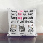 Personalized Cat Pet I'll be Watching You Furry Cat Throw Pillow Cover  for Cat Owner for Living Room