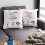 Personalizzato We Love You Always Forever Stick Figures Cute Kid Sunshine White Clouds Throw Pillow Cover Regalo del padre Decorazione per la casa