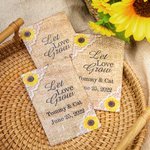 Personalized Sunflower and Lace Kraft Paper Seed Packets Wedding Favors 10 PCS