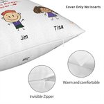 Personalizzato We Love You Always Forever Stick Figures Cute Kid Sunshine White Clouds Throw Pillow Cover Regalo del padre Decorazione per la casa