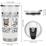 Personalized Cute Cats Are Like Potato Chips Dad  20oz Tumbler Anniversary Father's Day for Hot and Cold Drinks