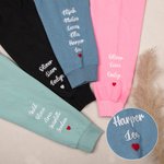 Personalisierte Baumwolle Papa Mama Papa Nana Pullover Crewneck weiches Sweatshirt mit gestickten Kinder Namen Unisex