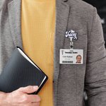 Personalised Glitter Sequin Acrylic Badge Reel with Name Gift for Nurse Doctor