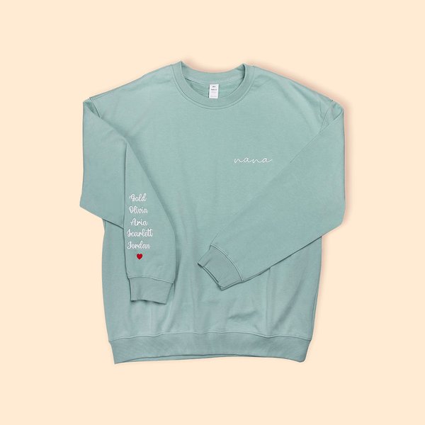 Sweatshirt en Coton Personnalisé avec Noms Brodés des Enfants Vêtement de Style Unisexe Cadeau d'Anniversaire pour Famille