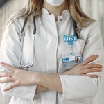 Personalised Glitter Sequin Acrylic Badge Reel with Name Gift for Nurse Doctor