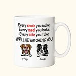 Personalisierte Hund Will Be Watching You Cute pelzigen Freund weißer Keramik-Becher für Hundebesitzer C-Typ Griff