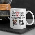 Personalisierte Hund Will Be Watching You Cute pelzigen Freund weißer Keramik-Becher für Hundebesitzer C-Typ Griff