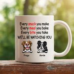 Personalisierte Hund Will Be Watching You Cute pelzigen Freund weißer Keramik-Becher für Hundebesitzer C-Typ Griff