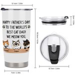 Henkilökohtainen Hyvää isänpäivää maailman parhaalle kissalle isälle Minä miauan sinulle 20oz Tumbler päivittäiseen käyttöön Isänpäivä