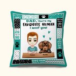 Henkilökohtainen koira suosikki ihmisen isä söpö tassu graffiti heittää tyynyn kansi isänpäivä kodin sisustus