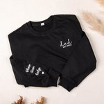 Personalisierte Baumwolle Papa Mama Papa Nana Pullover Crewneck weiches Sweatshirt mit gestickten Kinder Namen Unisex
