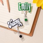 Personalised Glitter Sequin Acrylic Badge Reel with Name Gift for Nurse Doctor