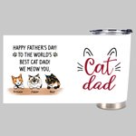 Henkilökohtainen Hyvää isänpäivää maailman parhaalle kissalle isälle Minä miauan sinulle 20oz Tumbler päivittäiseen käyttöön Isänpäivä