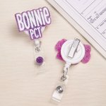 Personalised Glitter Sequin Acrylic Badge Reel with Name Gift for Nurse Doctor