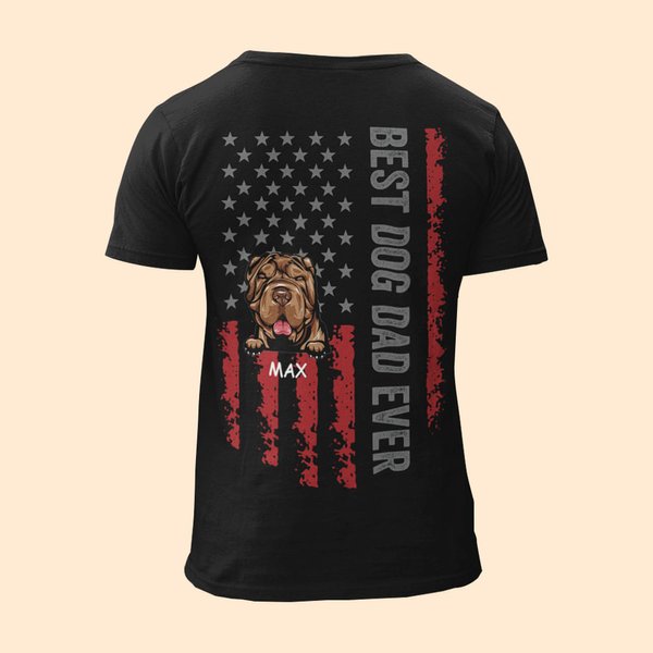 Gepersonaliseerd Beste Hond Vader Ooit Schattig T-shirt Verjaardag Dagelijks Vaderdag Huisdierliefhebbers