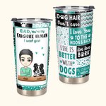 Gobelet Personnalisé avec Personnage et Chien Cadeau Fête des Pères pour Homme Papa