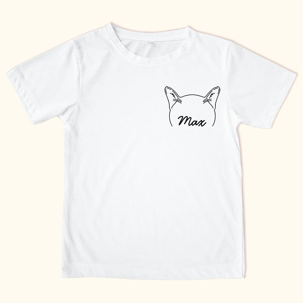 Personalised Dog Cat Ears Shirt Hoodie with Pet Name Gift for Pet Lover