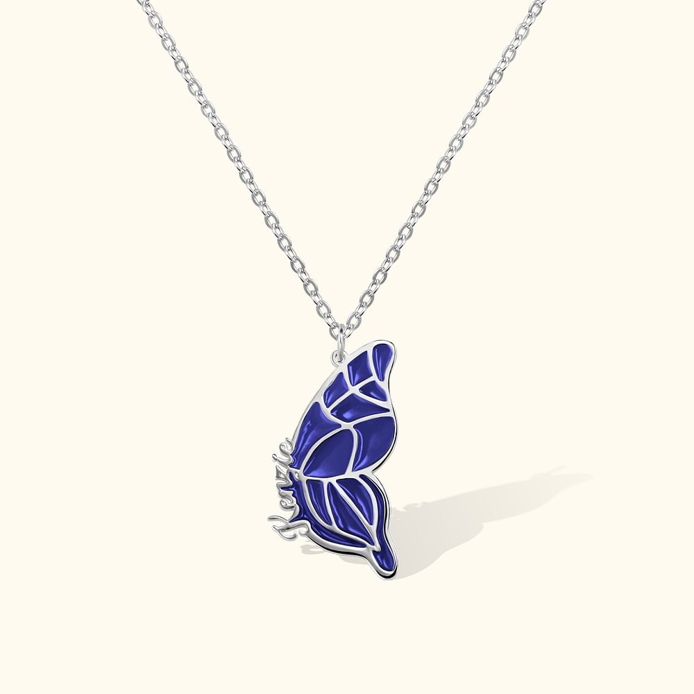 Collier Prénom Papillon Personnalisé Cadeau pour Meilleure Amie Petite Amie