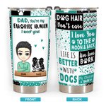 Gobelet Personnalisé avec Personnage et Chien Cadeau Fête des Pères pour Homme Papa