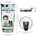 Gobelet Personnalisé avec Personnage et Chien Cadeau Fête des Pères pour Homme Papa