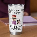 Gepersonaliseerde Best Dog Dad I Woof You 20oz Tumbler voor Warme en Koude Dranken Vaderdag Reizen