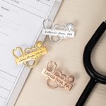 Personalized Medical School Graduation Stethoscope Pin Brooch with Student Name Nurse Doctor Gift