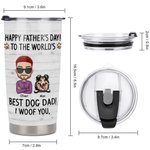 Gepersonaliseerde Best Dog Dad I Woof You 20oz Tumbler voor Warme en Koude Dranken Vaderdag Reizen