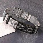 Bracciale da uomo regolabile personalizzato con foto e testo inciso Regalo per la festa del papà per il nonno marito