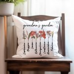 Gepersonaliseerd Geboortemaand Bloemen Kussenhoes met Naam Tuin Thema Huisdecoratie Moederdag Familiecadeau voor Mamma Oma
