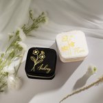 Coffret à Bijoux en Velours Personnalisé avec Nom et Fleur de Naissance Accessoire de Voyage Cadeau Mariage pour Mère Femme Demoiselle d'Honneur