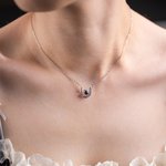 Gepersonaliseerde Micro-gegraveerde Projectie Foto Hoefijzer Diamant Sterling Zilveren Ketting Gift voor Vrouw Verjaardag Verjaardag