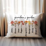 Gepersonaliseerd Geboortemaand Bloemen Kussenhoes met Naam Tuin Thema Huisdecoratie Moederdag Familiecadeau voor Mamma Oma