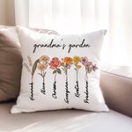 Gepersonaliseerd Geboortemaand Bloemen Kussenhoes met Naam Tuin Thema Huisdecoratie Moederdag Familiecadeau voor Mamma Oma