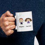 Henkilökohtainen rakas perheenjäsen rakkaus toisiaan söpö lapset valkoinen ja väri sisällä keraaminen muki syntymäpäivälahja lahja