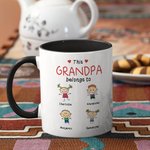 Personalised This Grandpa Grandma Mom Dad Belongs To Me Ceramic Mug  Gift for Family Member Office and Home Use