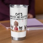 Henkilökohtainen Kissat tekevät minut onnelliseksi Ihmiset tekevät pääni kipeäksi Cat Dad 20oz Tumbler Syntymäpäivälahja Päivittäinen käyttö