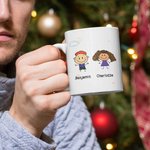 Henkilökohtainen rakas perheenjäsen rakkaus toisiaan söpö lapset valkoinen ja väri sisällä keraaminen muki syntymäpäivälahja lahja