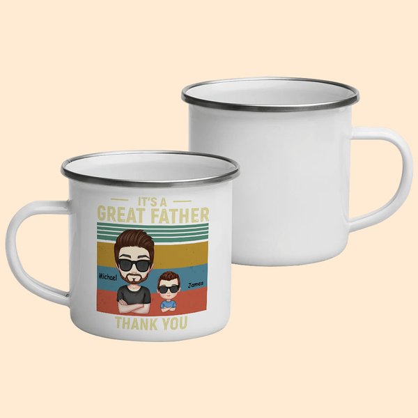 Gepersonaliseerde It's A Great Farther Bedankmok Pa Geschenken van Dochter Zoon voor Thanksgiving Dag Vaderdag Gift