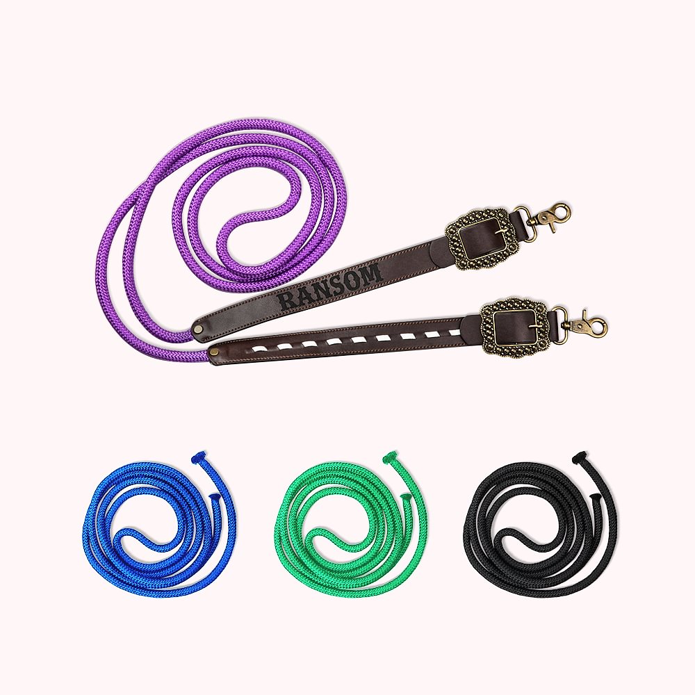 Personalized Retro Style Leather Horse Rope Reins with Name for Friend