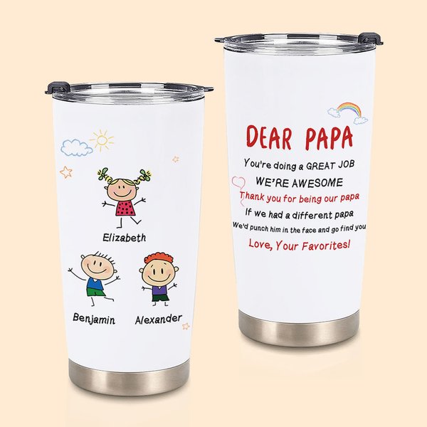 Vaso de 20oz Personalizado Dibujado a Mano Lindo Niño Estás Haciendo un Gran Trabajo Somos Impresionantes Regalo para Papá Mamá Abuela Abuelo
